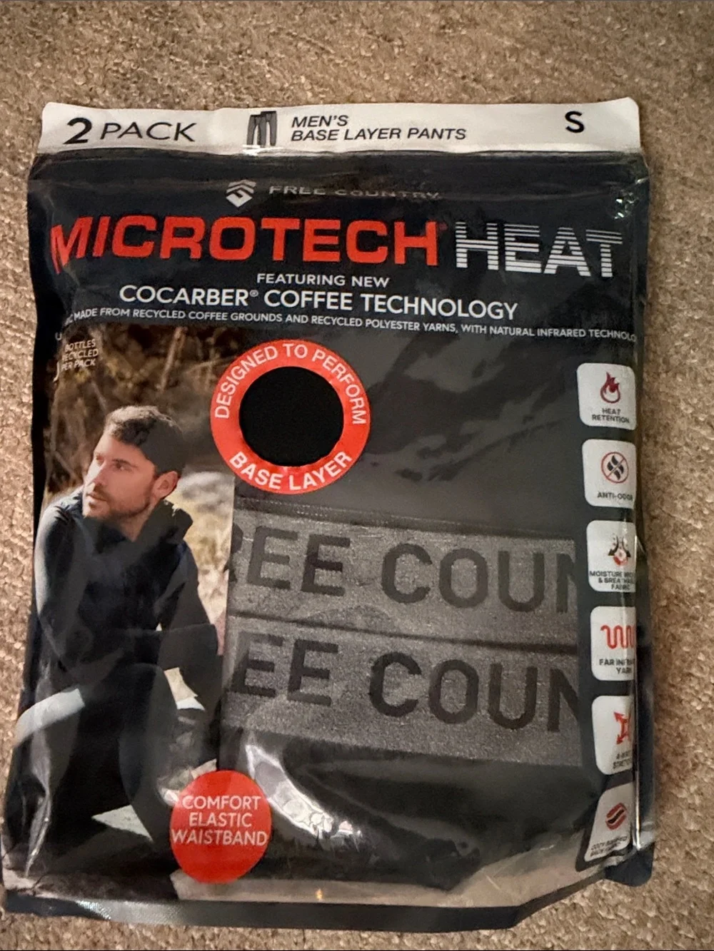 Free Country 2 Pack Base Layer Pants - Small - New